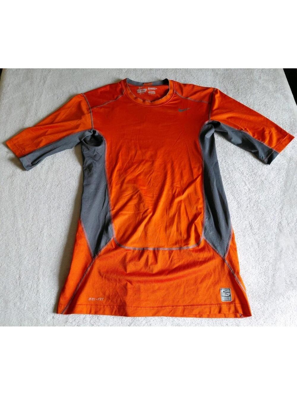 Nike Pro Combat Compression Shirt 3XL Orange Dri Fit Training Athletic Tee